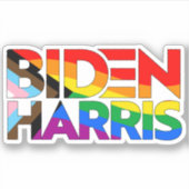 Sticker Biden Harris LGBTQ+ Progrès (Devant)