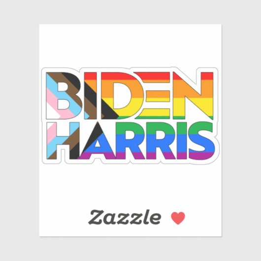 Sticker Biden Harris LGBTQ+ Progrès (Feuille)