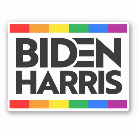 Sticker BIDEN HARRIS Pride Block (Devant)