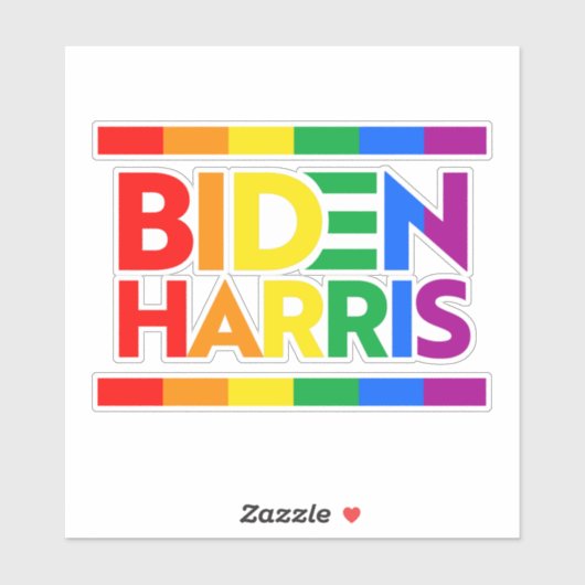 STICKER BIDEN HARRIS PRIDE RAINBOW (Feuille)