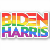 Sticker Biden Harris Pride Rainbow (Devant)