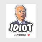Sticker Biden idiot drôle anti Biden pro Trump 2024 (Feuille)