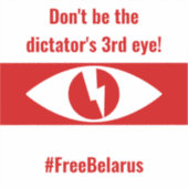 Sticker Biélorussie Anglais démocratique libre - Troisième (Recto)