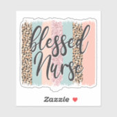 Sticker Bienheureuse Peau léopard Peau rose bleu (Feuille)