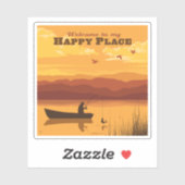 Sticker Bienvenue À Mon Happy Place (Feuille)