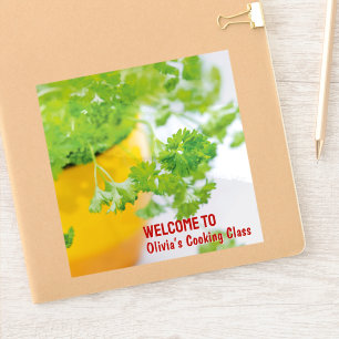Sticker Bienvenue dans le cours de cuisine de Name Herb Ar