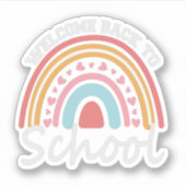 Sticker Bienvenue de retour à l'école mignonne Rainbow Cad (Devant)