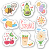 Sticker Bienvenue éléments de printemps ensemble 1 planner (Devant)