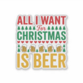 Sticker Bières de Noël Conception de boisson de vacances a (Devant)