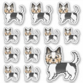 Sticker Biewer Terrier Yorkshire Terrier Cute Chiens de de (Devant)