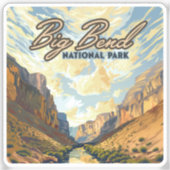 Sticker Big Bend National Park Texas Desert Retro (Recto)
