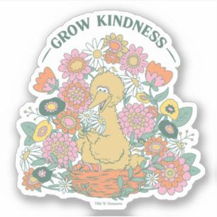 Sticker Big Bird   Grow Kindness Floral Graphic