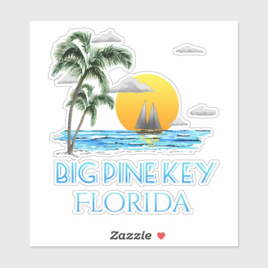 Sticker Big Pine Key Florida Keys voile (Feuille)