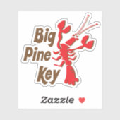 Sticker Big Pine Key Floride avec design homard (Feuille)