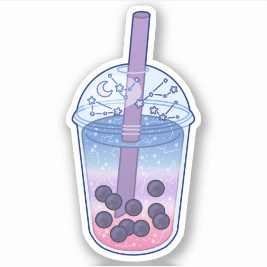 Sticker Bigender Pride drapeau Boba (Devant)