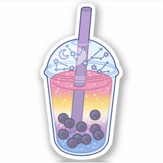 Sticker Bigender Pride drapeau Boba (Devant)