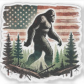 Sticker Bigfoot - American Flag Patriot (Devant)