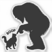 Sticker Bigfoot Chat Joufflu aux Longs Poils Boop (Devant)