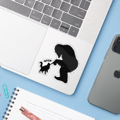 Sticker Bigfoot Chat Joufflu aux Longs Poils Boop (Ordinateur portable avec iPhone)