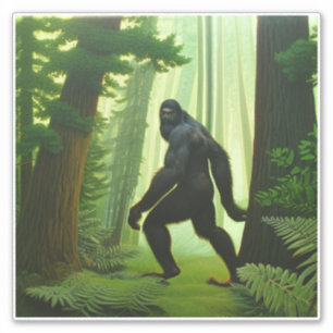 Sticker Bigfoot dans la forêt