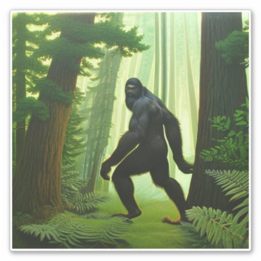 Sticker Bigfoot dans la forêt (Devant)