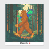 Sticker Bigfoot enlever un Alien drôle (Feuille)