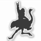 Sticker Bigfoot équitation Ostrich (Devant)