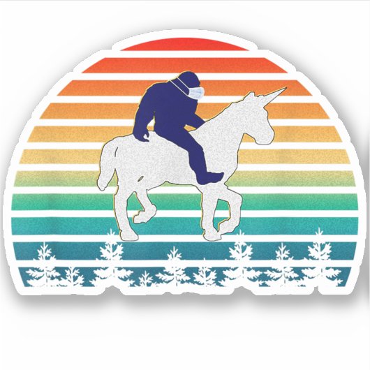 Sticker Bigfoot équitation Unicorn (Devant)