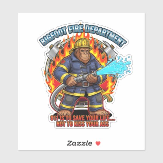 Sticker Bigfoot FD 911 is to Save Your Life (Feuille)