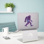 STICKER BIGFOOT FLORAL (Ordinateur portable sur le bureau)