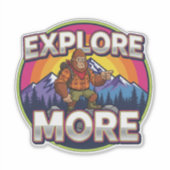 Sticker Bigfoot Hiking-Explore More (Devant)