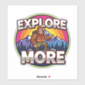 Sticker Bigfoot Hiking-Explore More (Feuille)