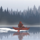 Sticker Bigfoot Lake Canoe Forêt sauvage de pins (Devant)