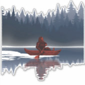 Sticker Bigfoot Lake Canoe Forêt sauvage de pins (Devant)
