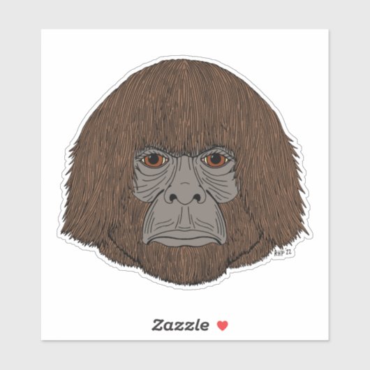Sticker Bigfoot Portrait 2 (Comme l'Homme) (Feuille)