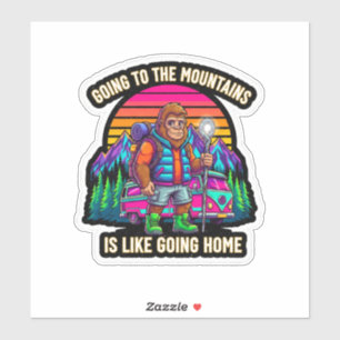 Sticker Bigfoot Randonnée-Aller Dans Les Montagnes