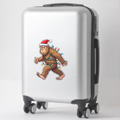 Sticker Bigfoot Santa Christmas Tree Lights Xmas Boys Men  (Sur valise)