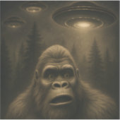 Sticker Bigfoot Sasquatch Alien UFO Funny (Devant)