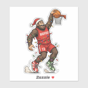 Sticker Bigfoot Sasquatch Basket Noël 2026 Vacances