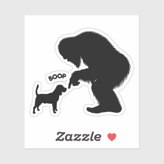 Sticker Bigfoot Sasquatch Beagle Boop (Feuille)