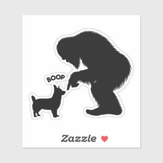 Sticker Bigfoot Sasquatch Corgi Boop (Feuille)