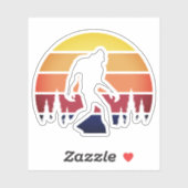Sticker Bigfoot Sasquatch Silhouette Vintage (Feuille)