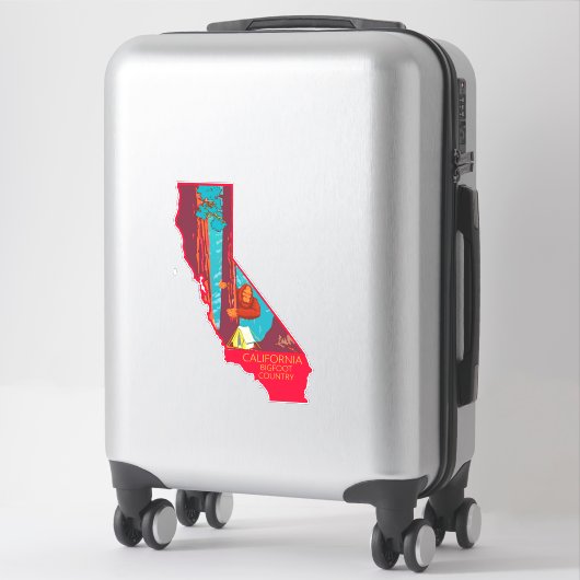 Sticker Bigfoot se cachant dans le parc national de Sequoi (Sur valise)