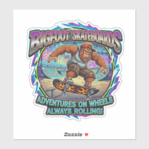 Sticker Bigfoot Skateboards-Aventures sur roues