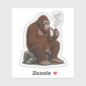 Sticker Bigfoot Smoking a Pipe (Feuille)