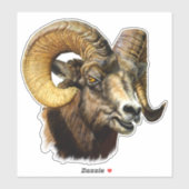 Sticker BighorRam Mountain Sheep Faune Nature (Feuille)