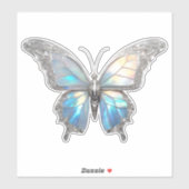 Sticker Bijoux papillon Opale et argent (Feuille)