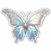 Sticker Bijoux papillon Opale et argent (Devant)