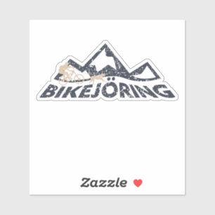 Sticker Bikejoring, traîneau à chiens, sports de plein a