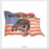 Sticker Biker jusqu'au bout crâne USA Drapeau art (Feuille)